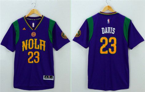 Maillot De Basket New Orleans Pelicans Anthony Davis 23 2015-2016 Season Manches Courtes Violet